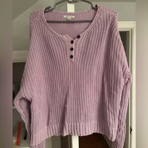 American Eagle Outfitters Lilac Buttoned Sweater